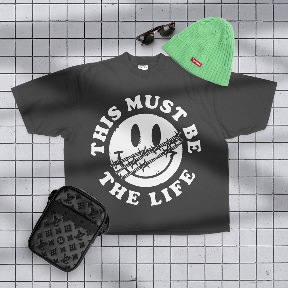 shaka weat t-shirt mockup with custom accessories