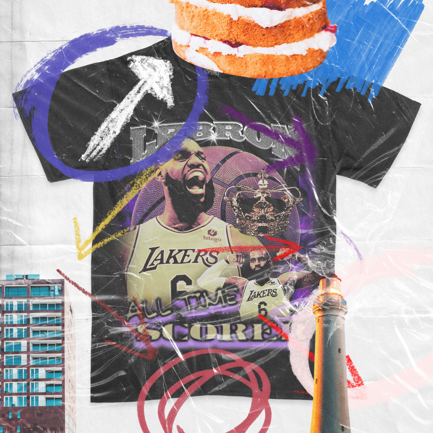 t-shirt mockup with lebron james design