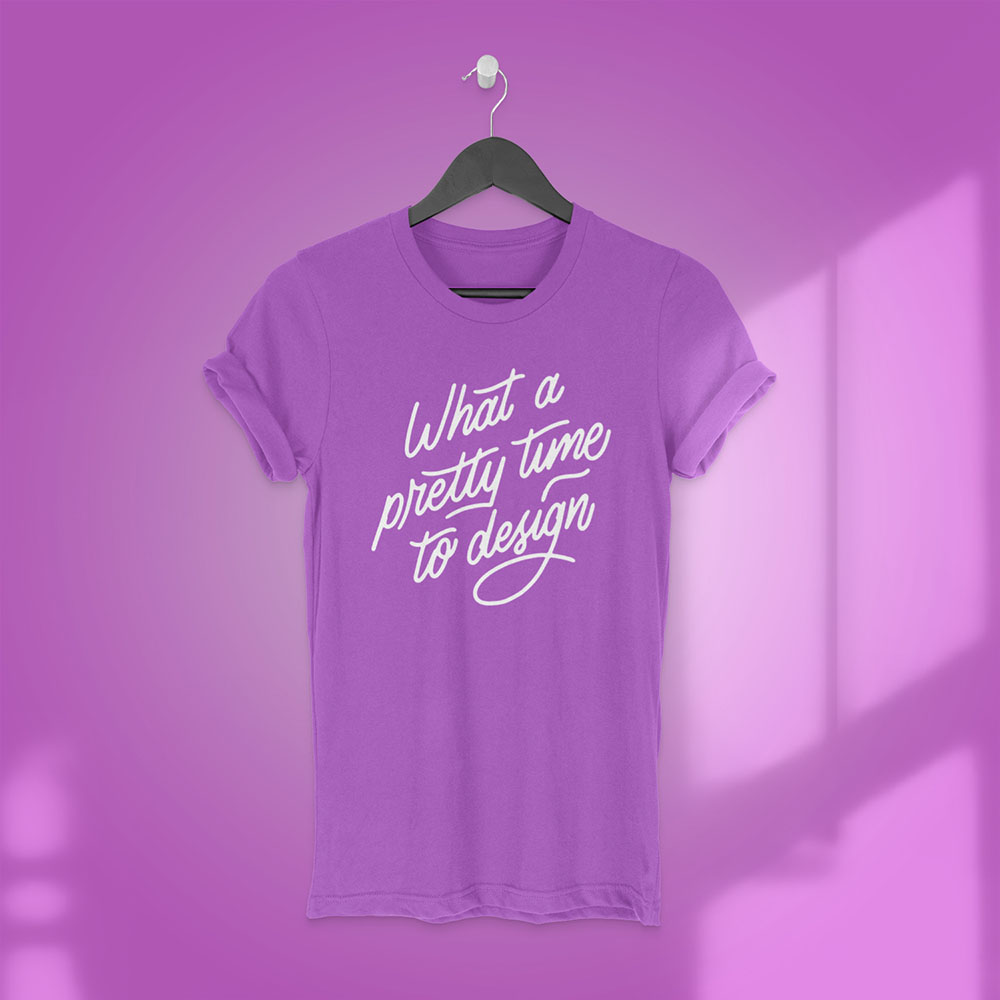 purple t-shirt mockup