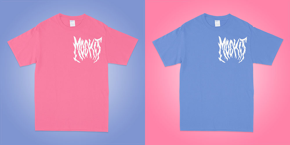 pink and blue t-shirt mockups
