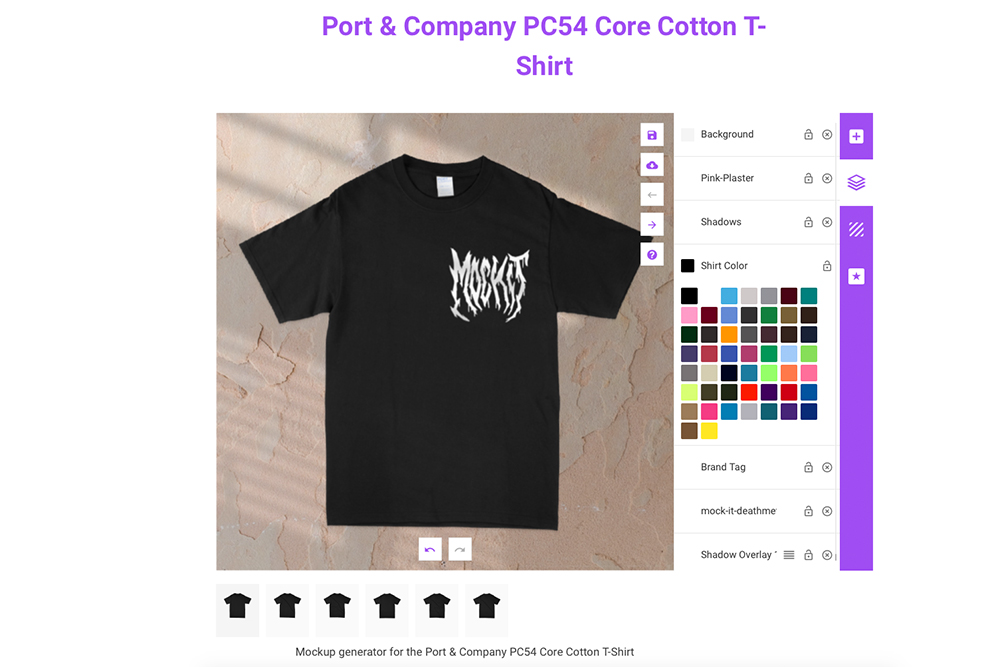 mock it generator page with t-shirt