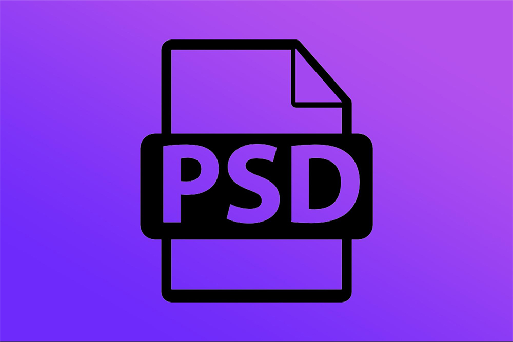 purple and black psd file icon