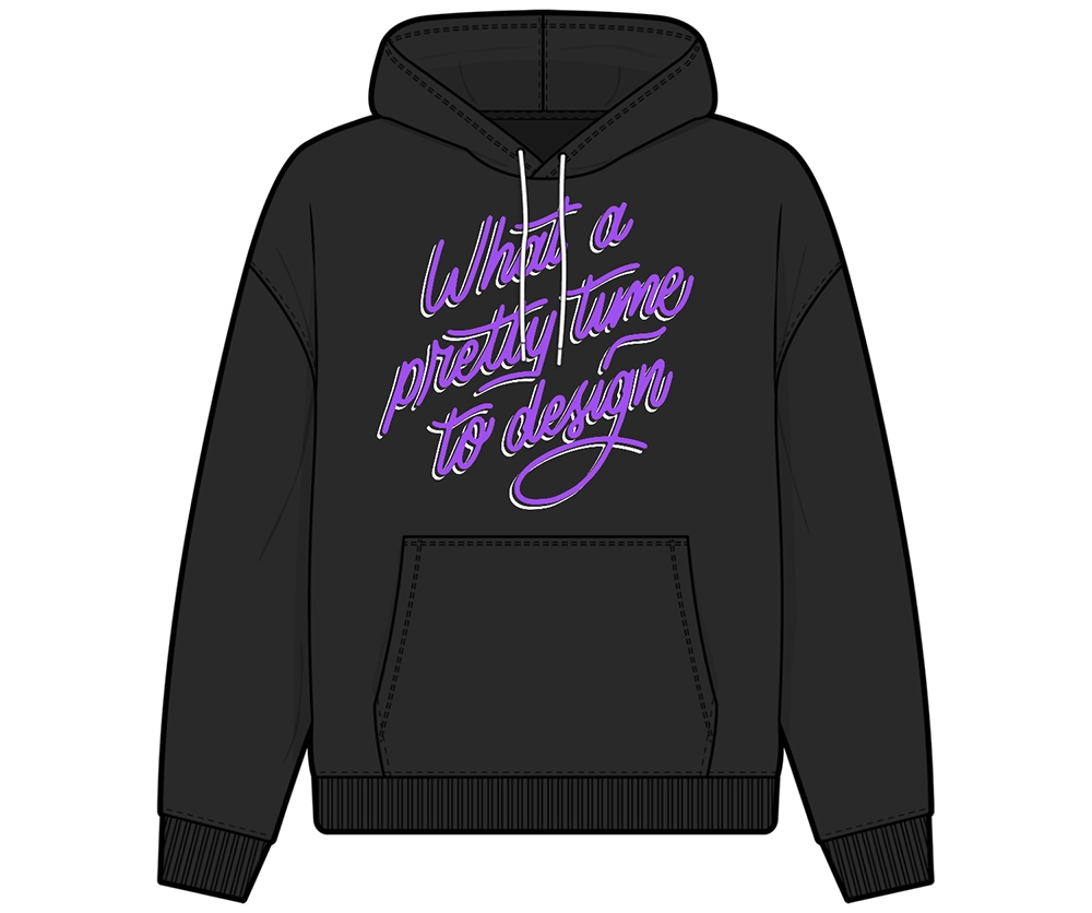 pullover hoodie technical mockup