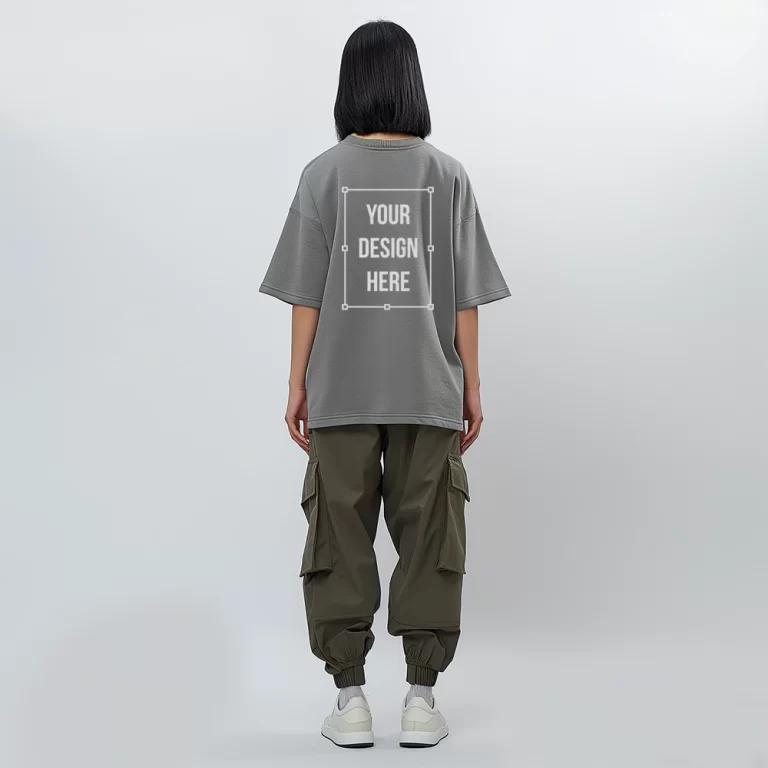asian model t-shirt mockup