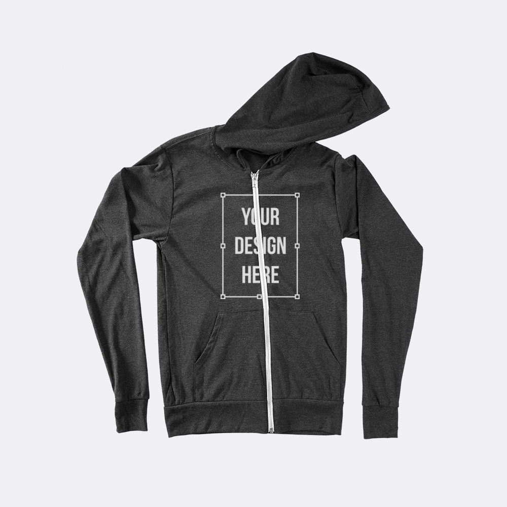 bella canvas 3939 zip up hoodie mockups