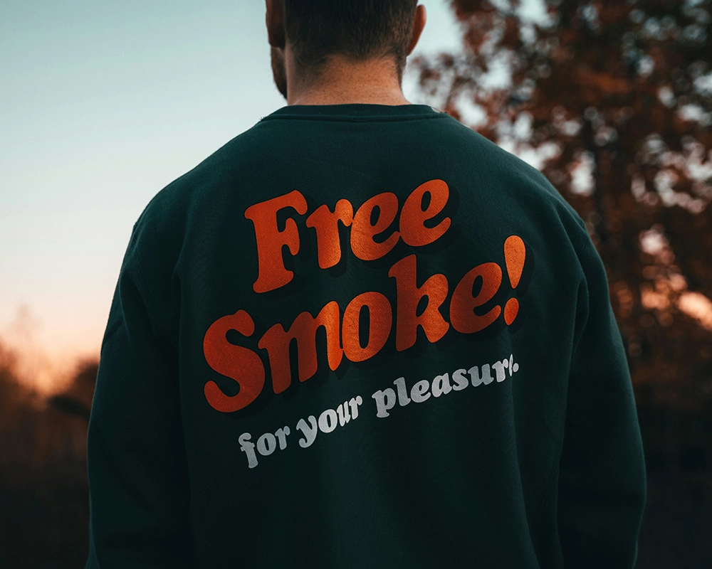 man wearing a crewneck sweatshirt