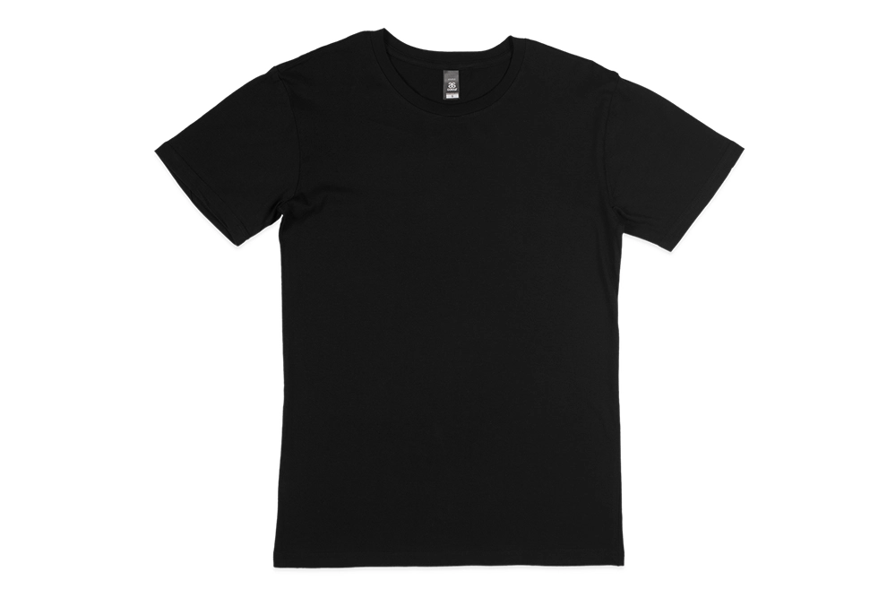 best blank tshirt AS Colour 5001 black blank tshirt mockup with tag from mock it mockup generator