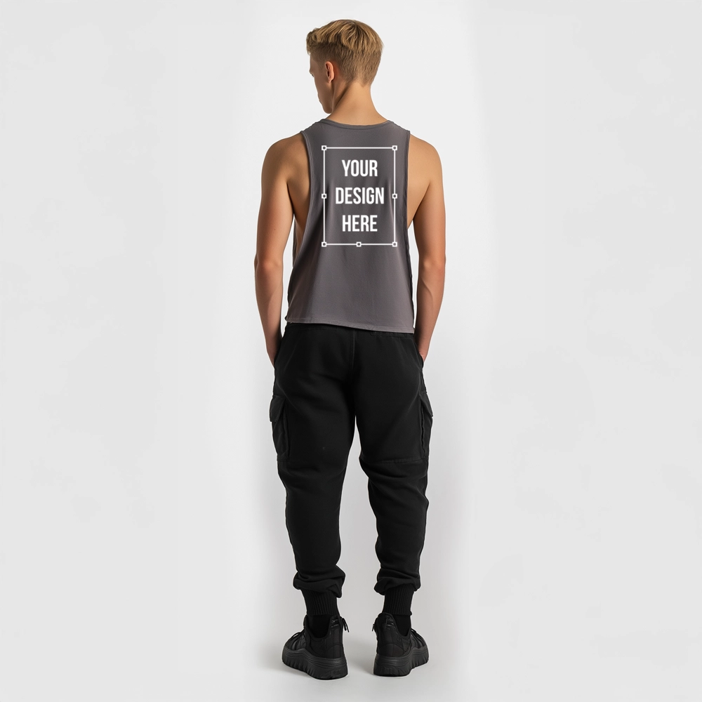 male model tank top mockup back