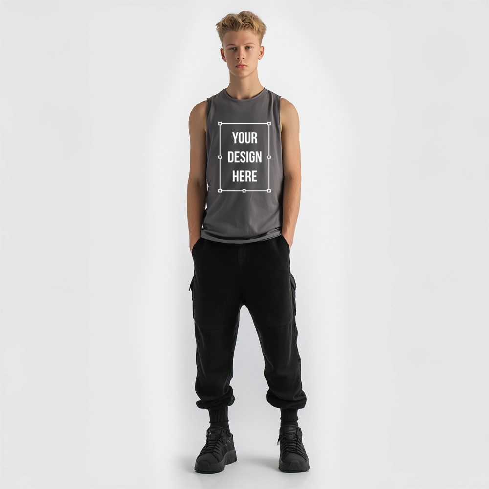 male model tank top mockup front