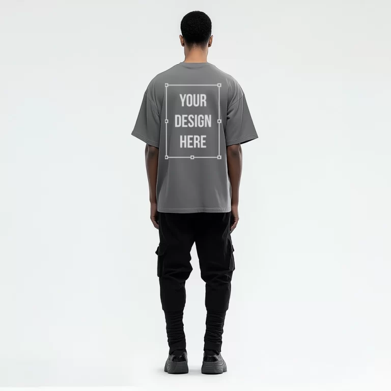 male model african t-shirt mockup back