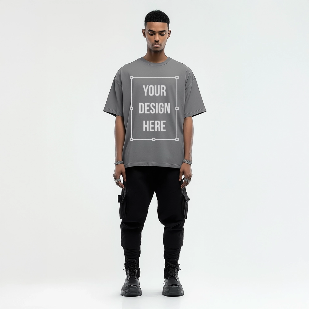 male model african t-shirt mockup front