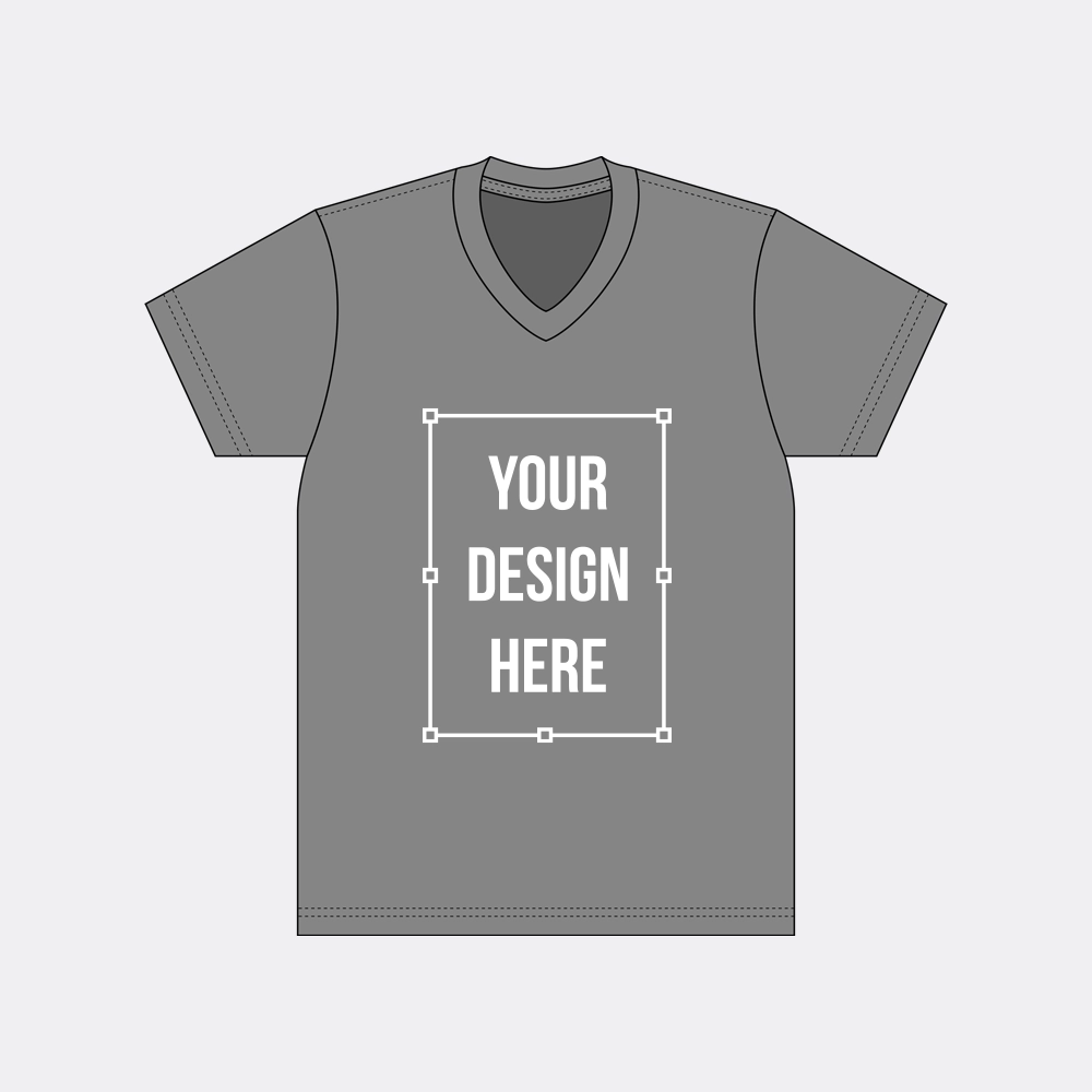 v-neck t-shirt tech mockup