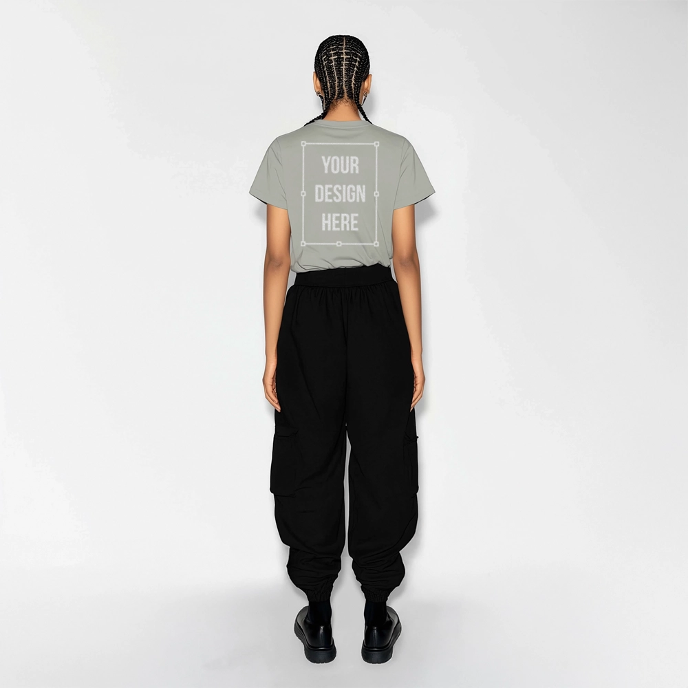 african american model t-shirt mockup back