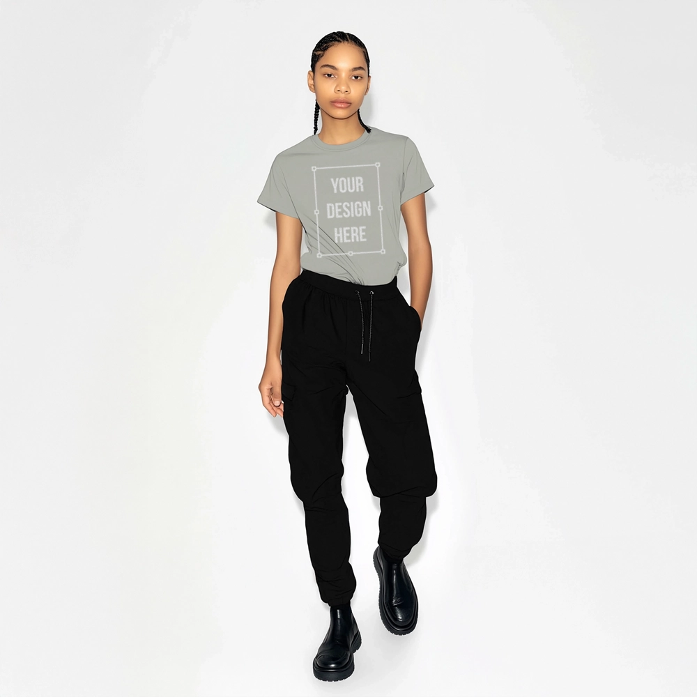 african american model t-shirt mockup front