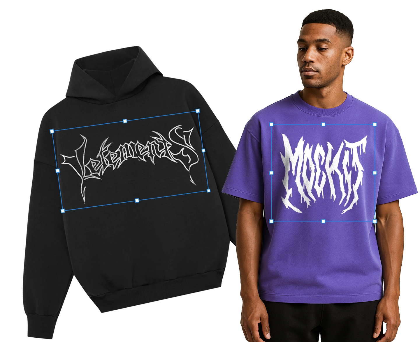 flat lay hoodie mockup and model mockup