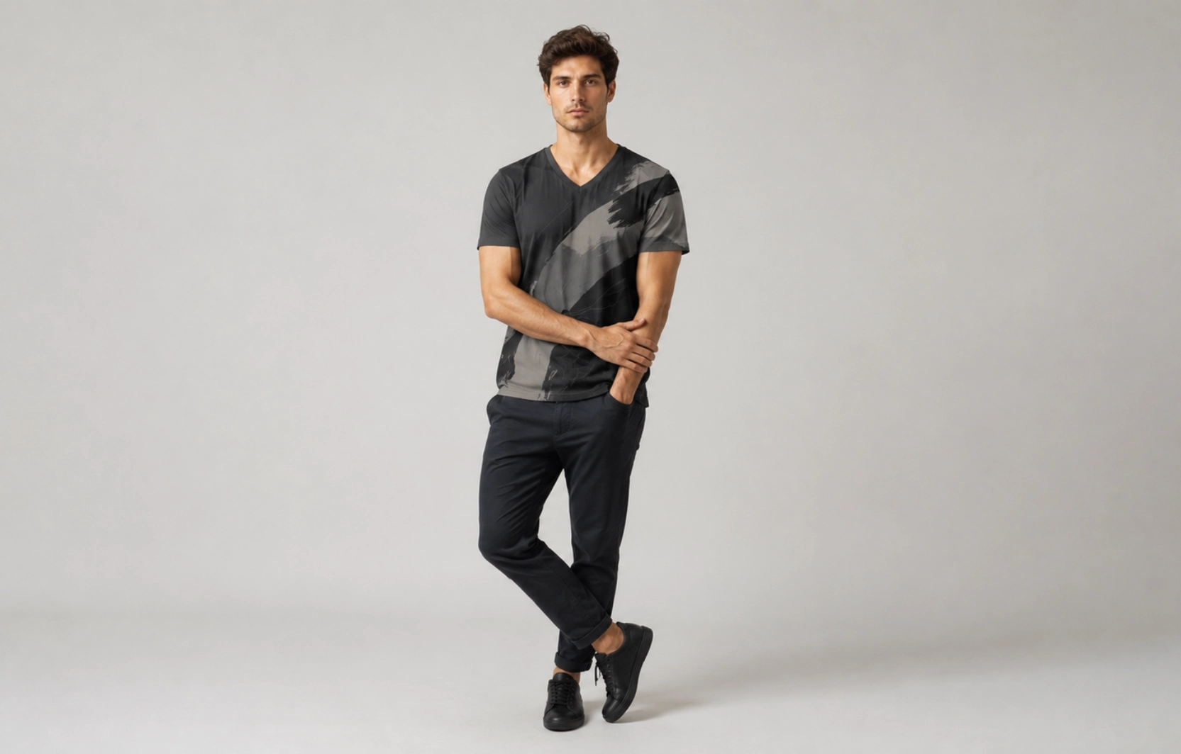Abstract Artwork V-Neck T-Shirt Design Ideas