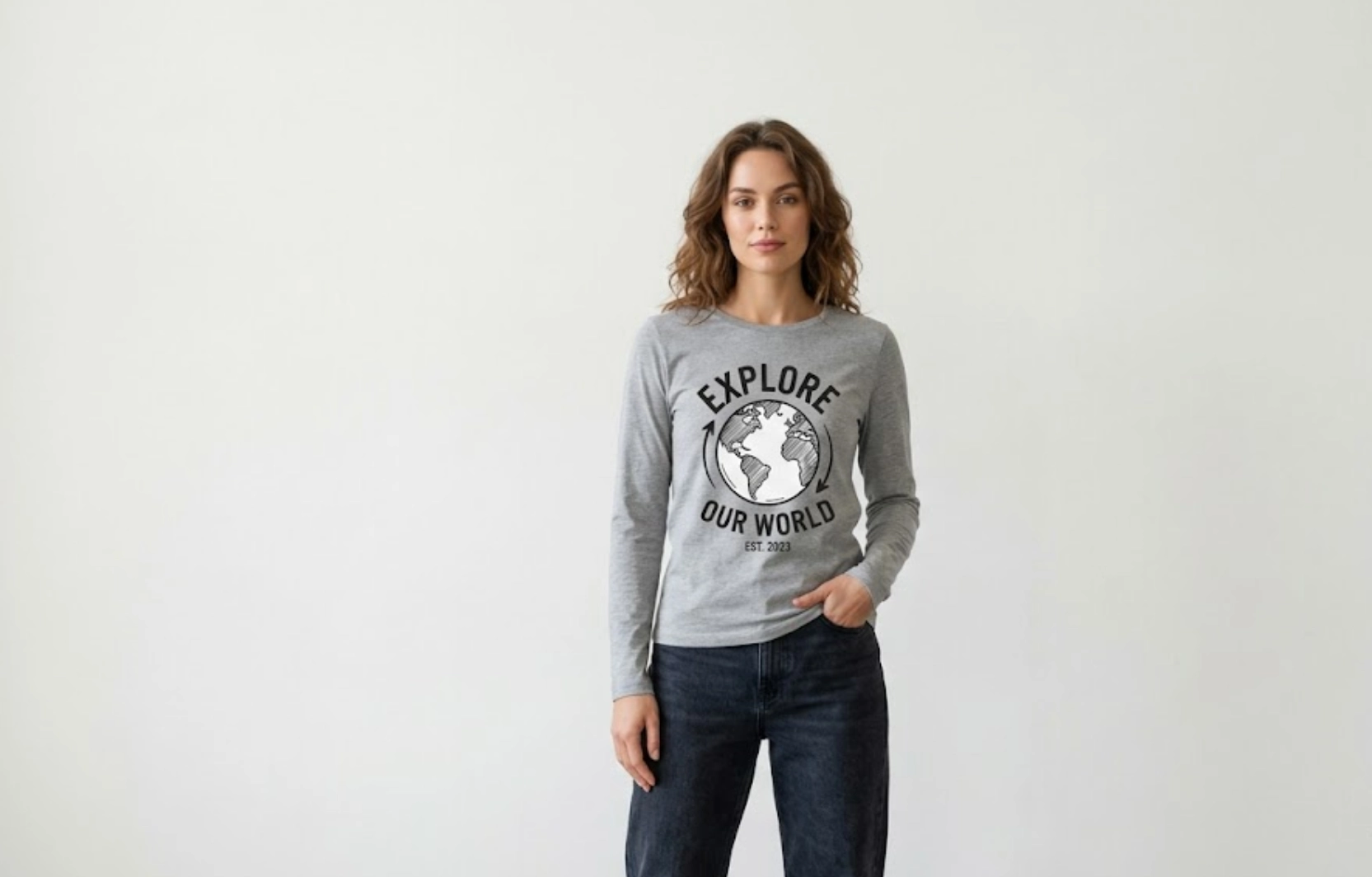 Center Chest Design for Long-Sleeve T-Shirts