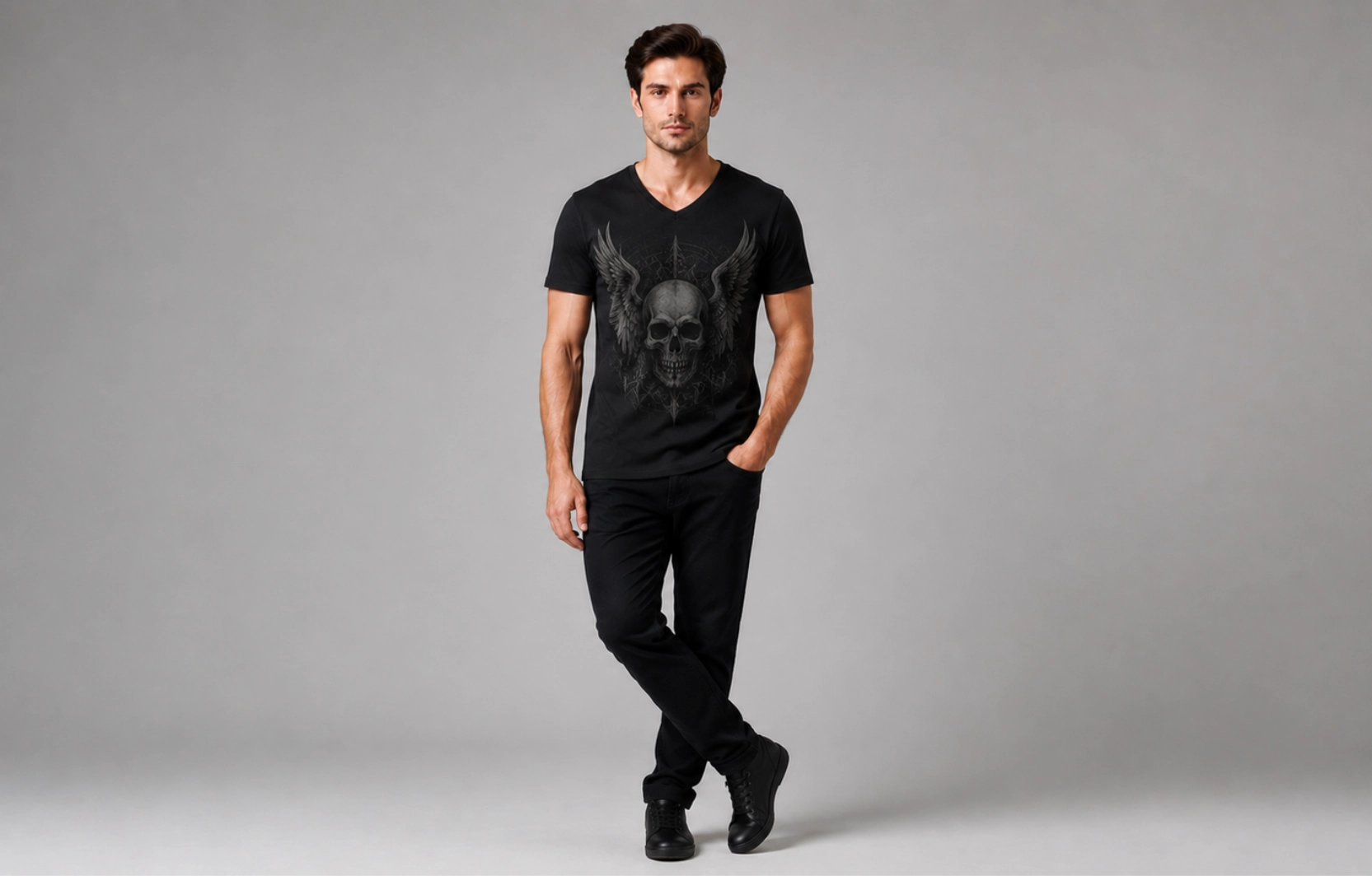 Dark Art V-Neck T-Shirt Design Ideas