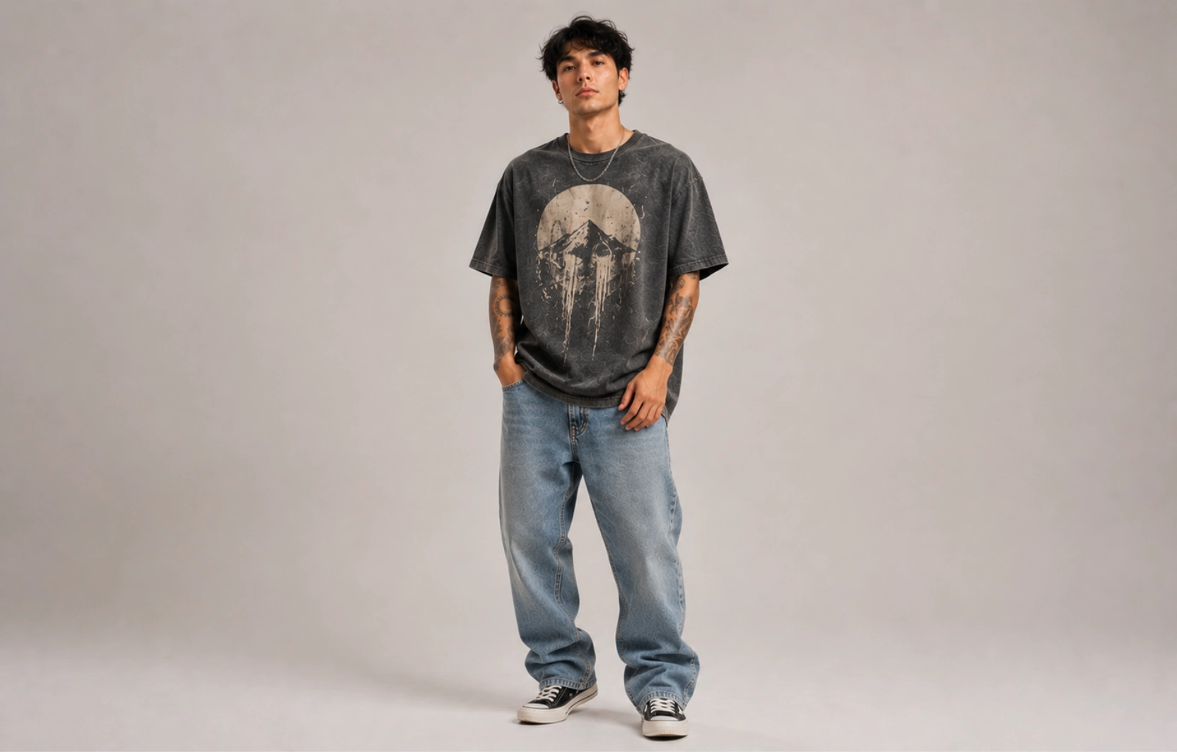 Distressed and Washed Print T-Shirt Design Ideas for Men