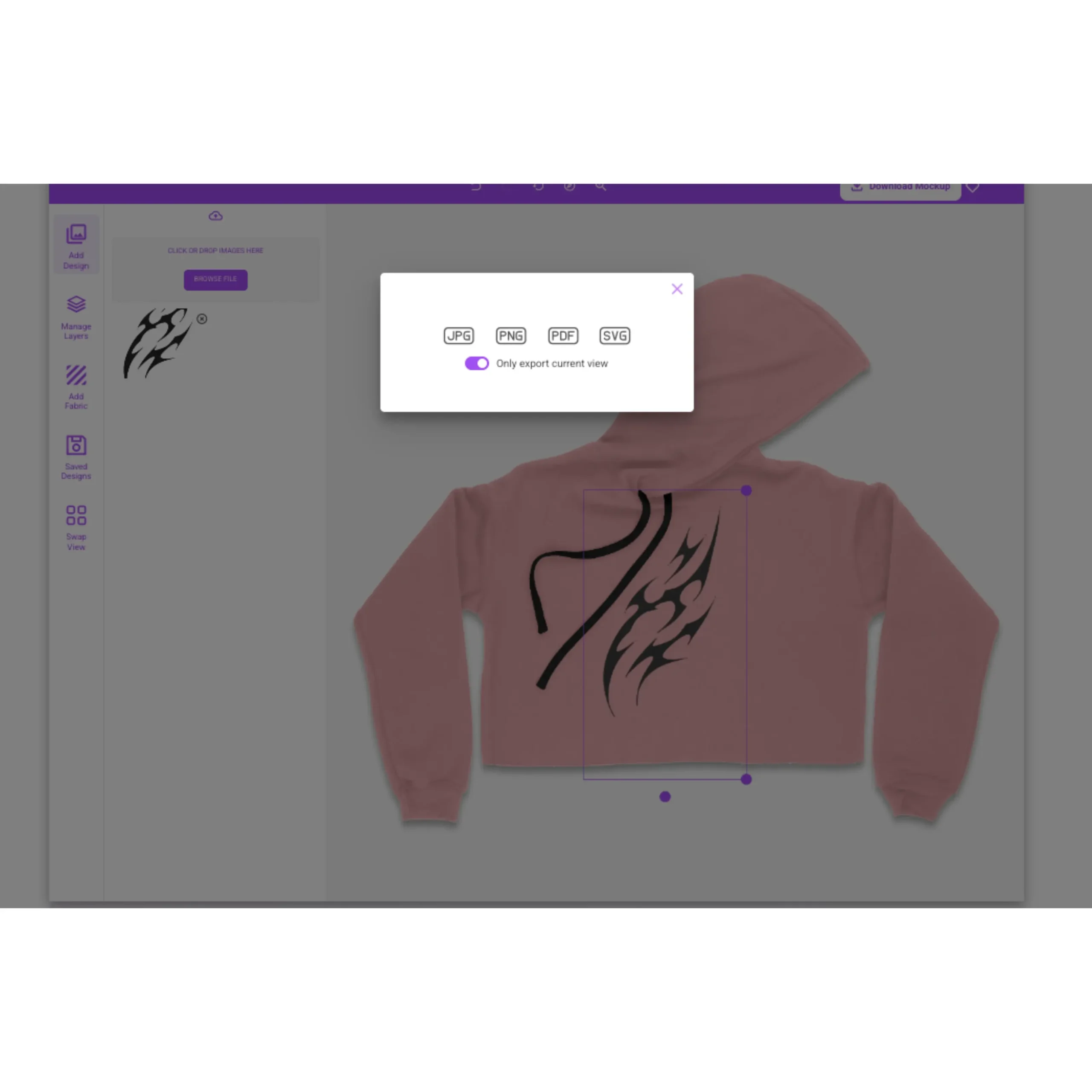download hoodie mockup in editor