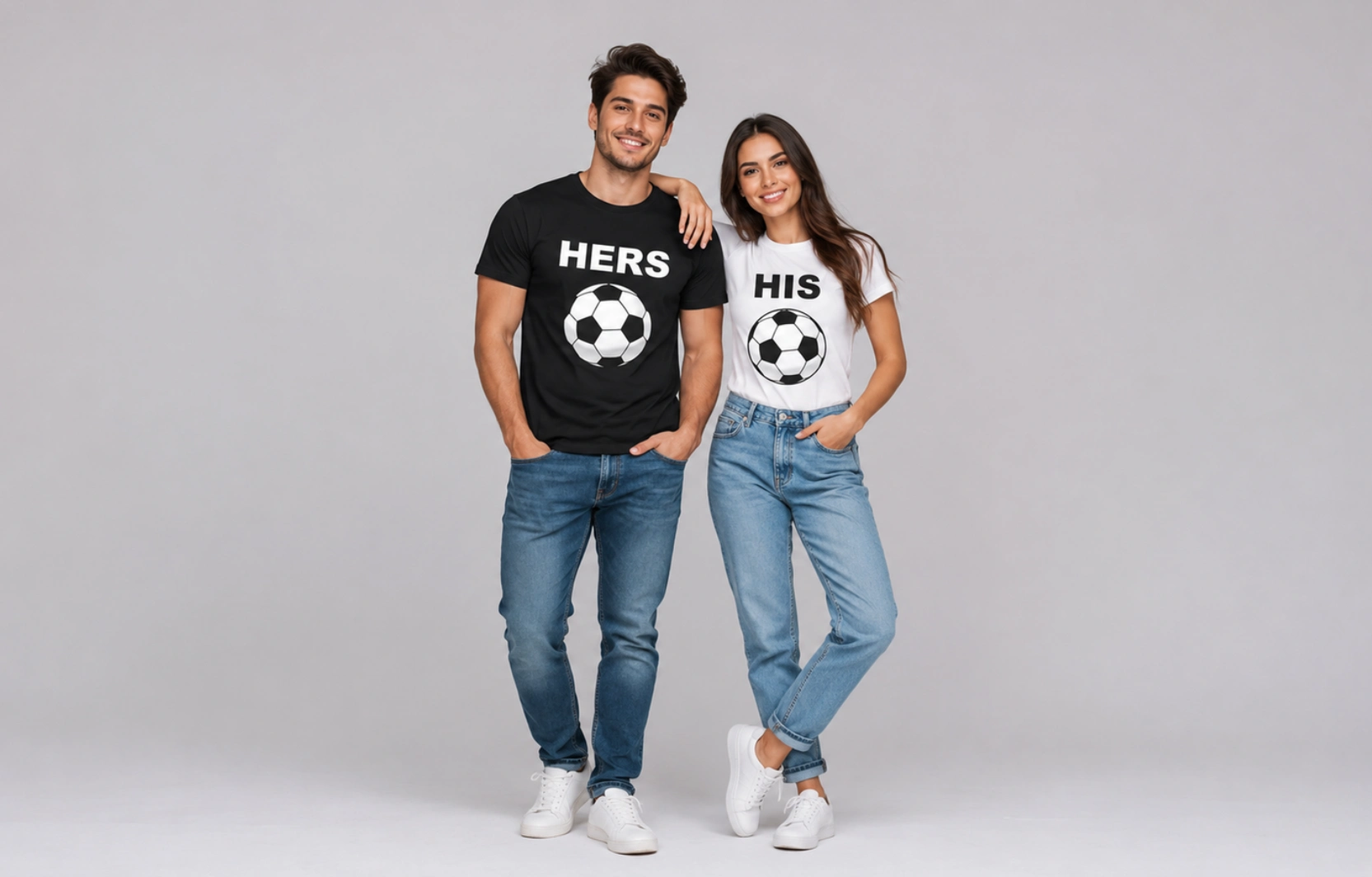 His and Hers Football T-Shirt Design Ideas