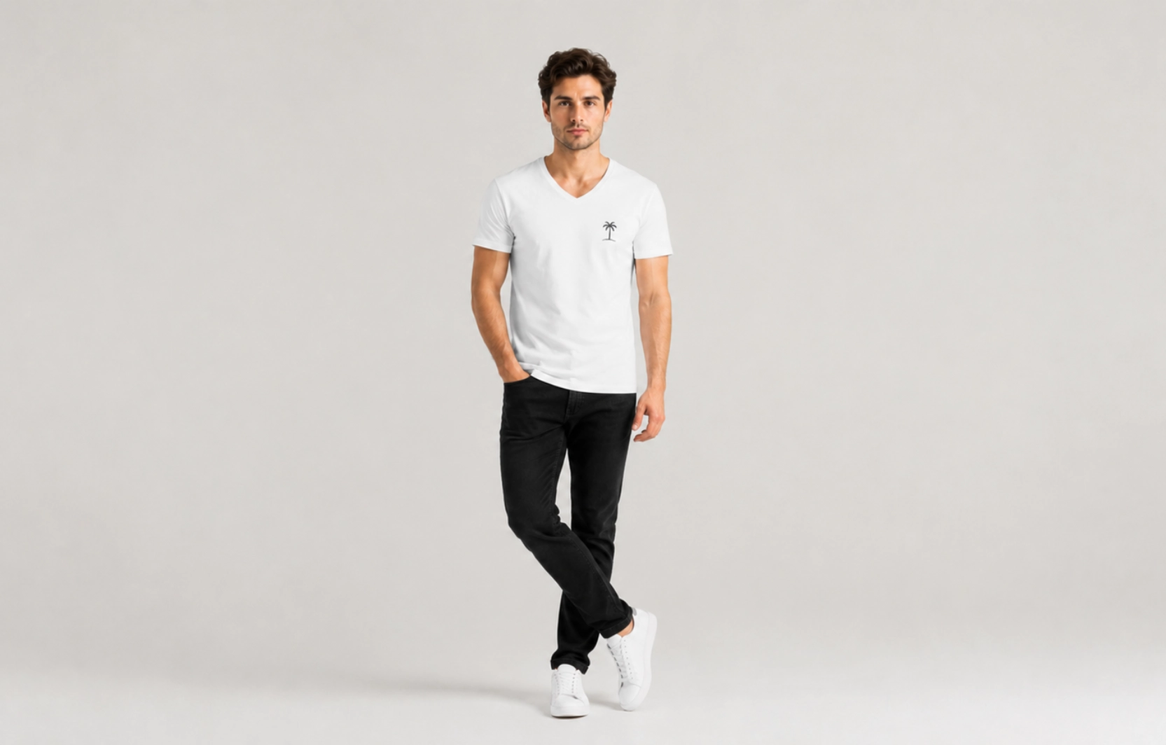 Icon and Symbol V-Neck T-Shirt Design Ideas