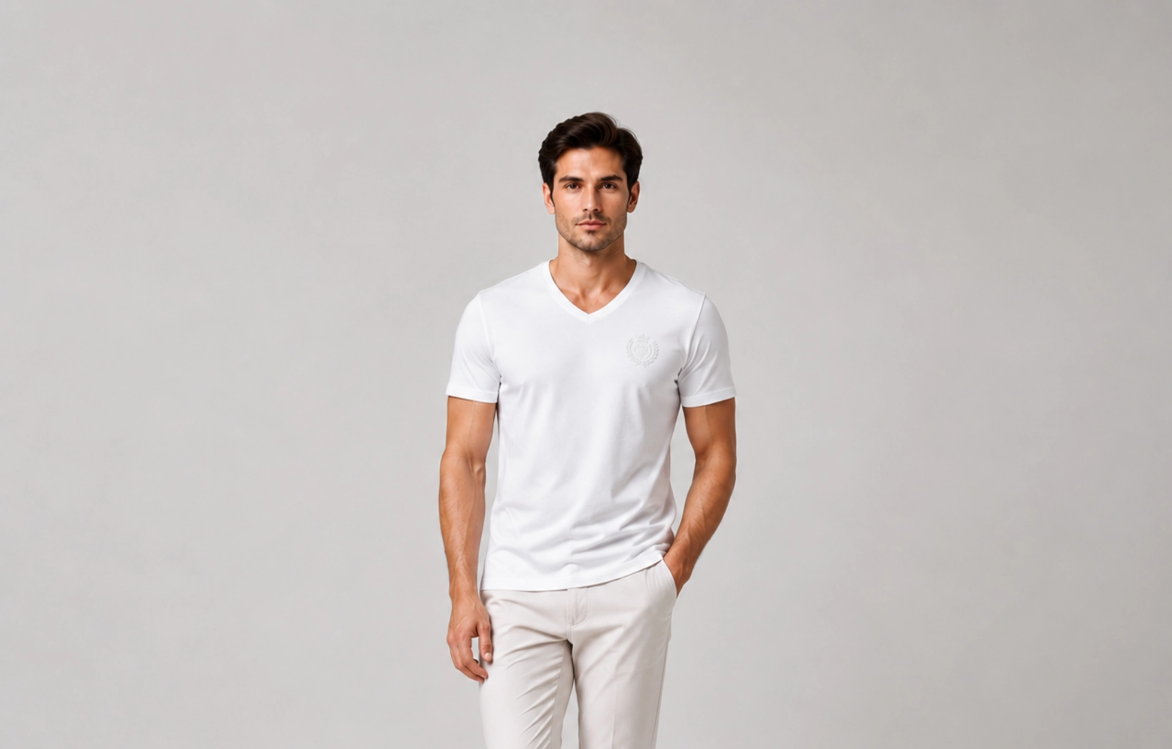 Luxury Minimalist V-Neck T-Shirt Design Ideas