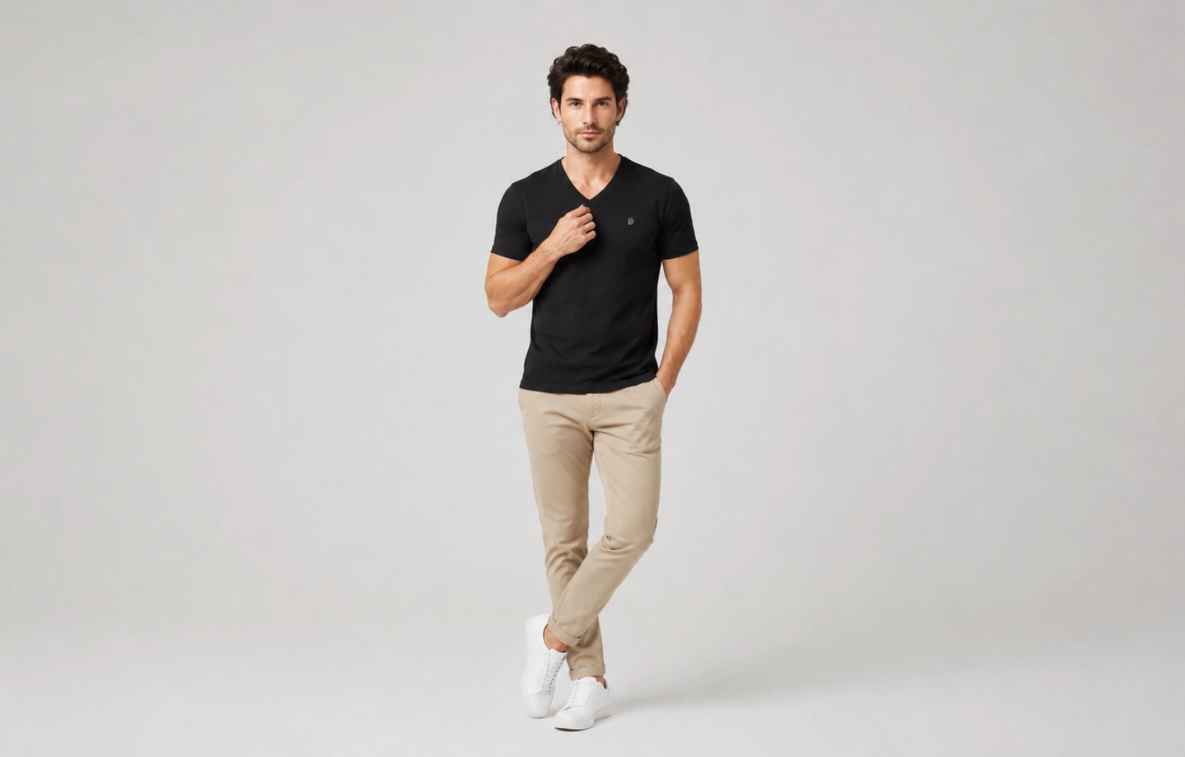Minimalist Logo V-Neck T-Shirt Design Ideas