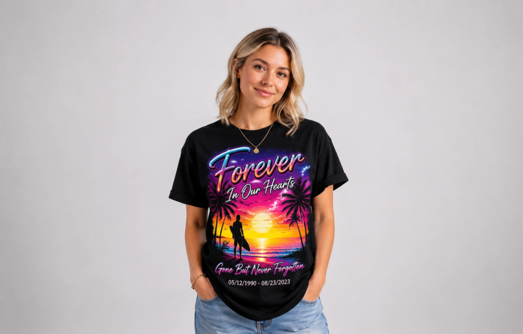 Neon Sunset Airbrush Design