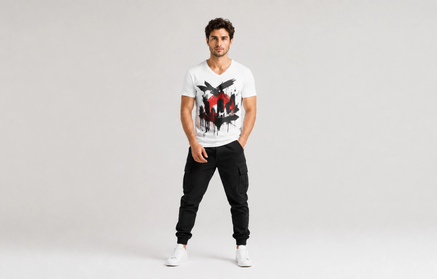 Streetwear Graphic V-Neck T-Shirt Design Ideas