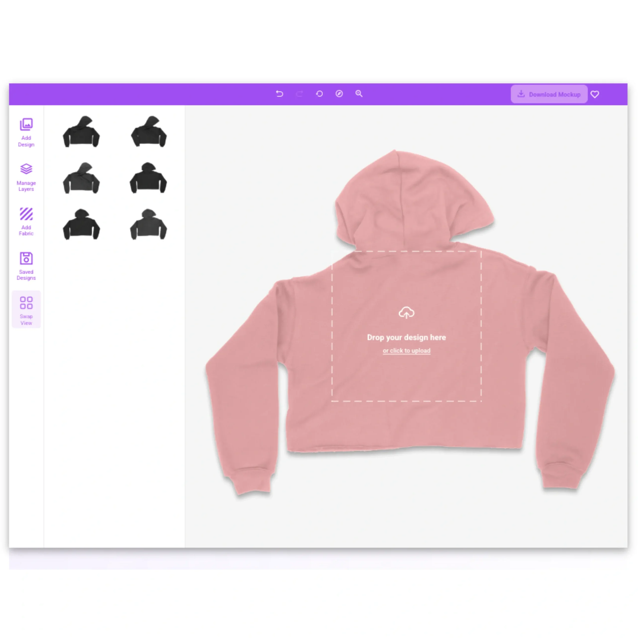 switch hoodie mockup in editor