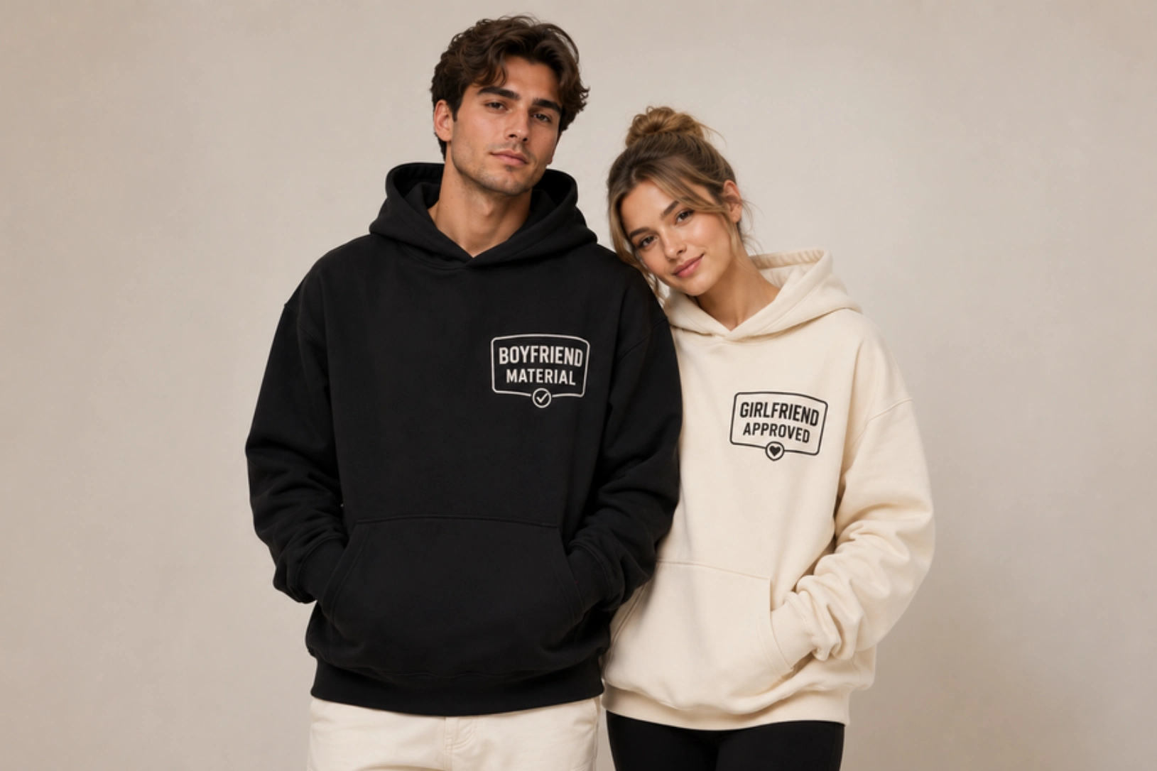 Boyfriend Material and Girlfriend Approved Hoodies