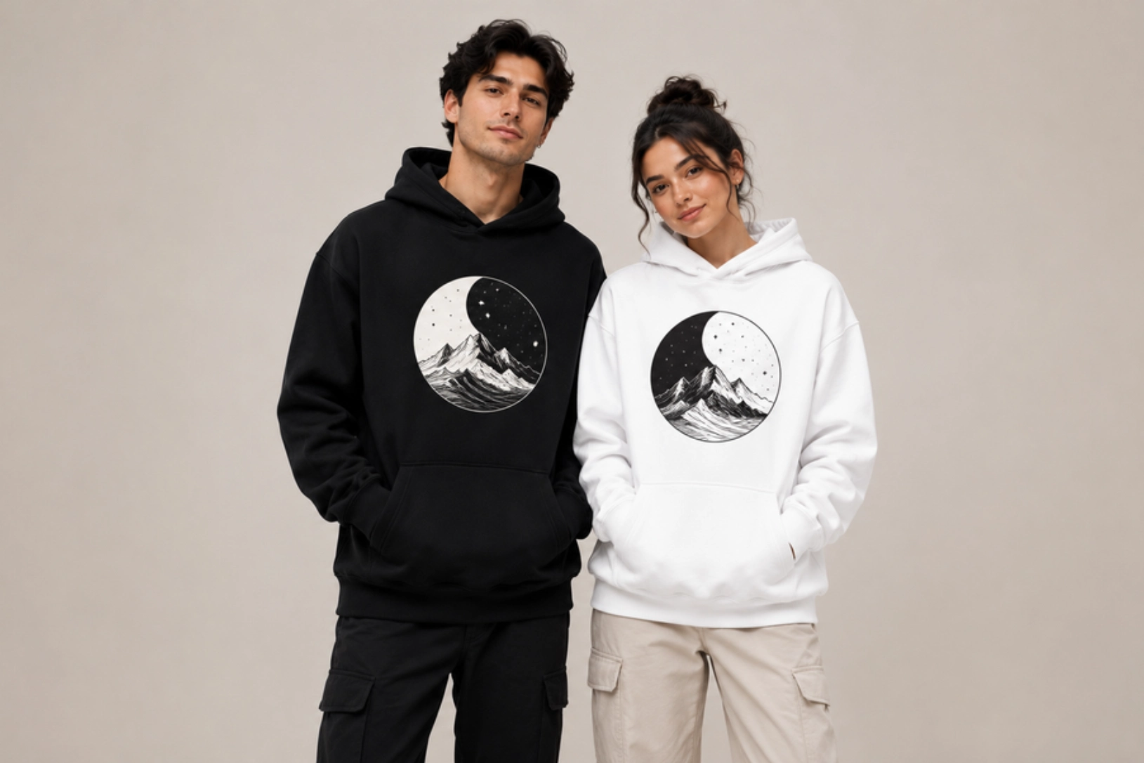 Complementary Monochrome Hoodies