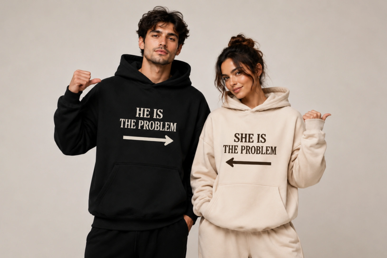 He Is the Problem, and She Is the Problem Hoodie Designs