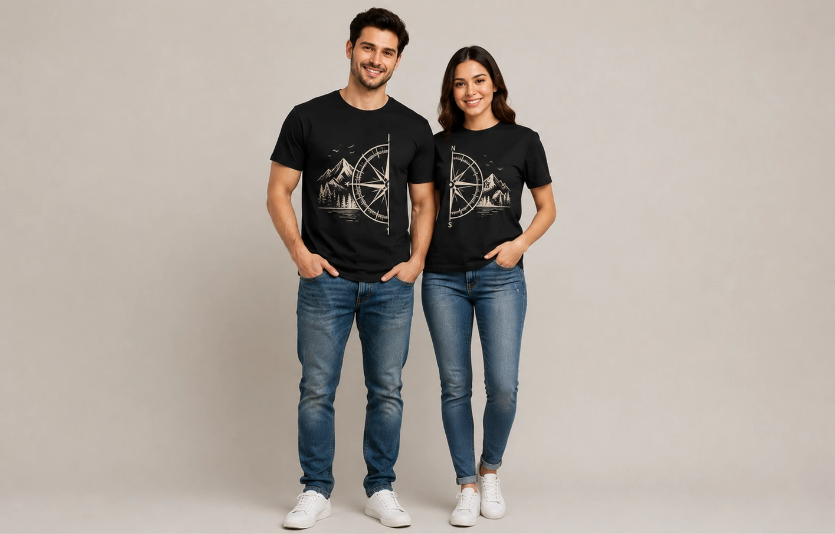 Matching Graphic Couple T-Shirts