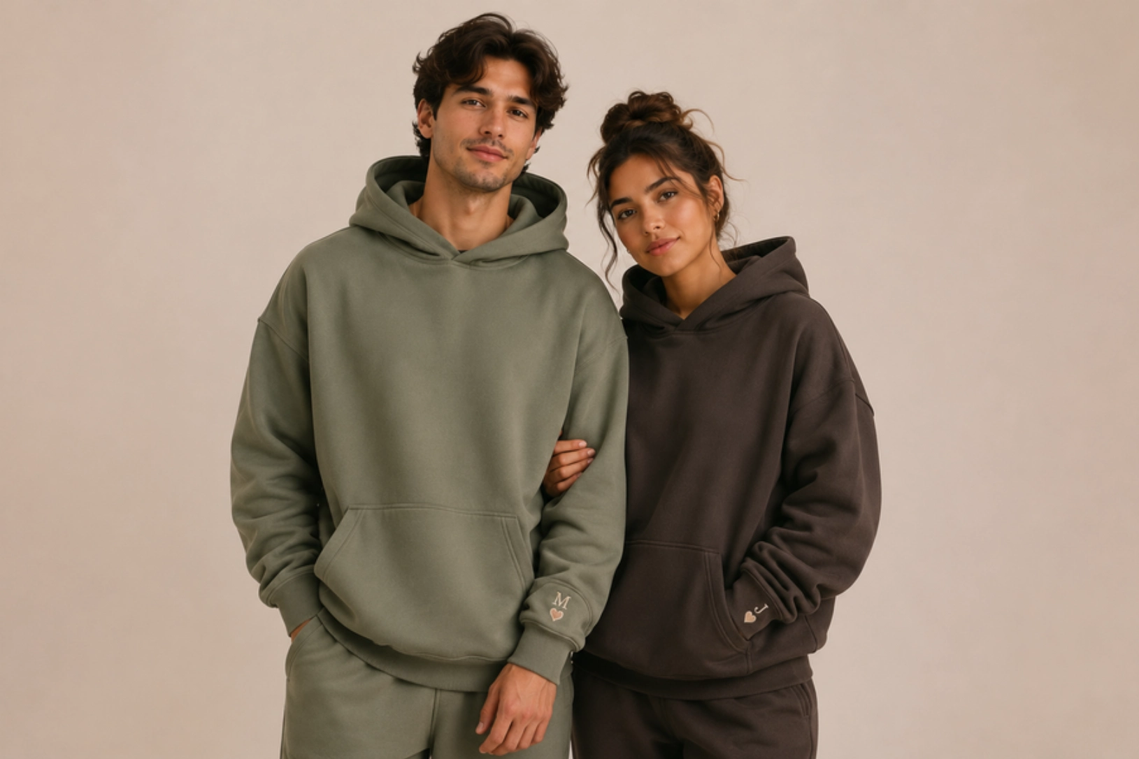 Matching Sleeve Initial Hoodie Designs