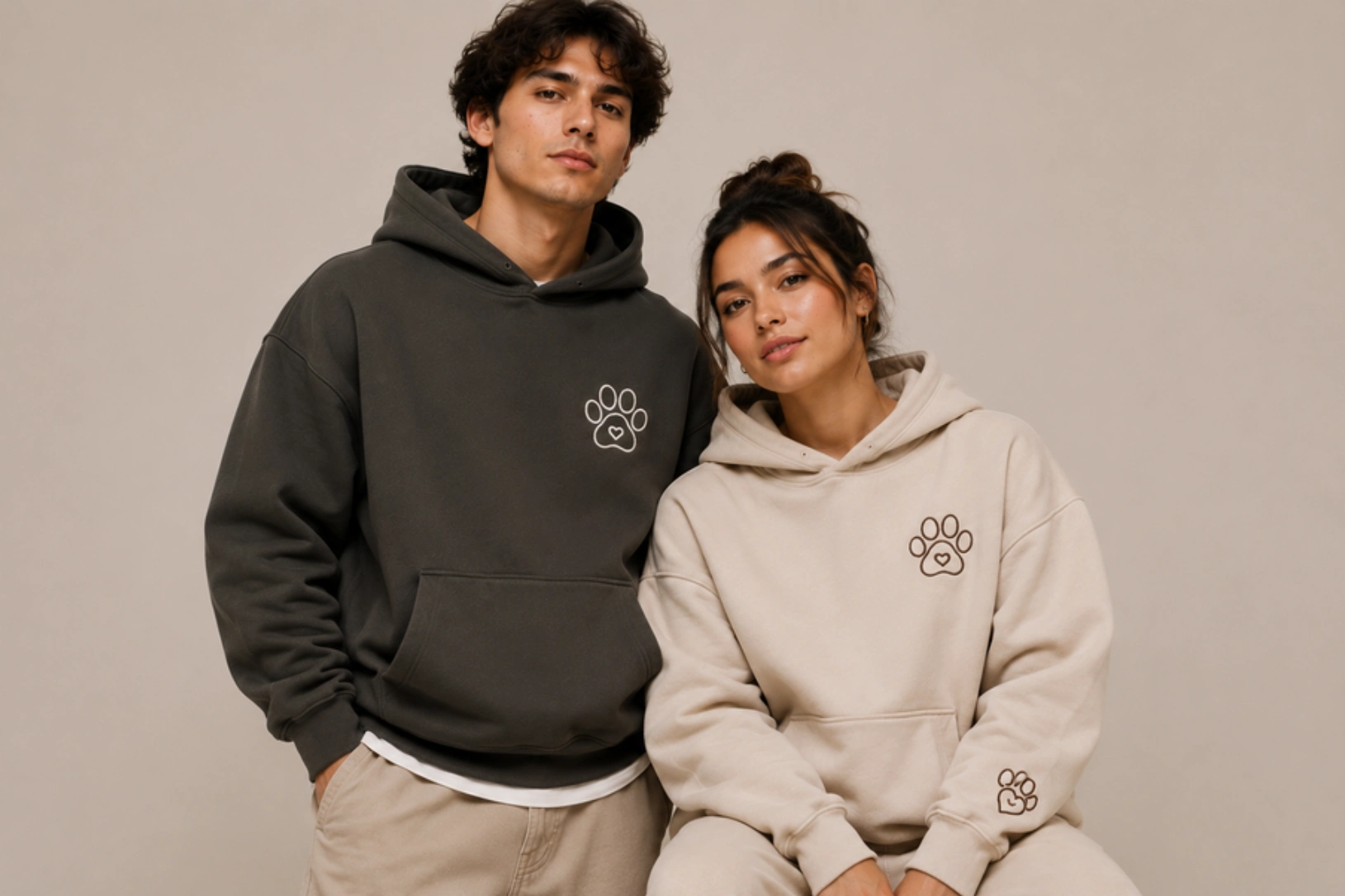 Paw Print Couple Hoodie Ideas