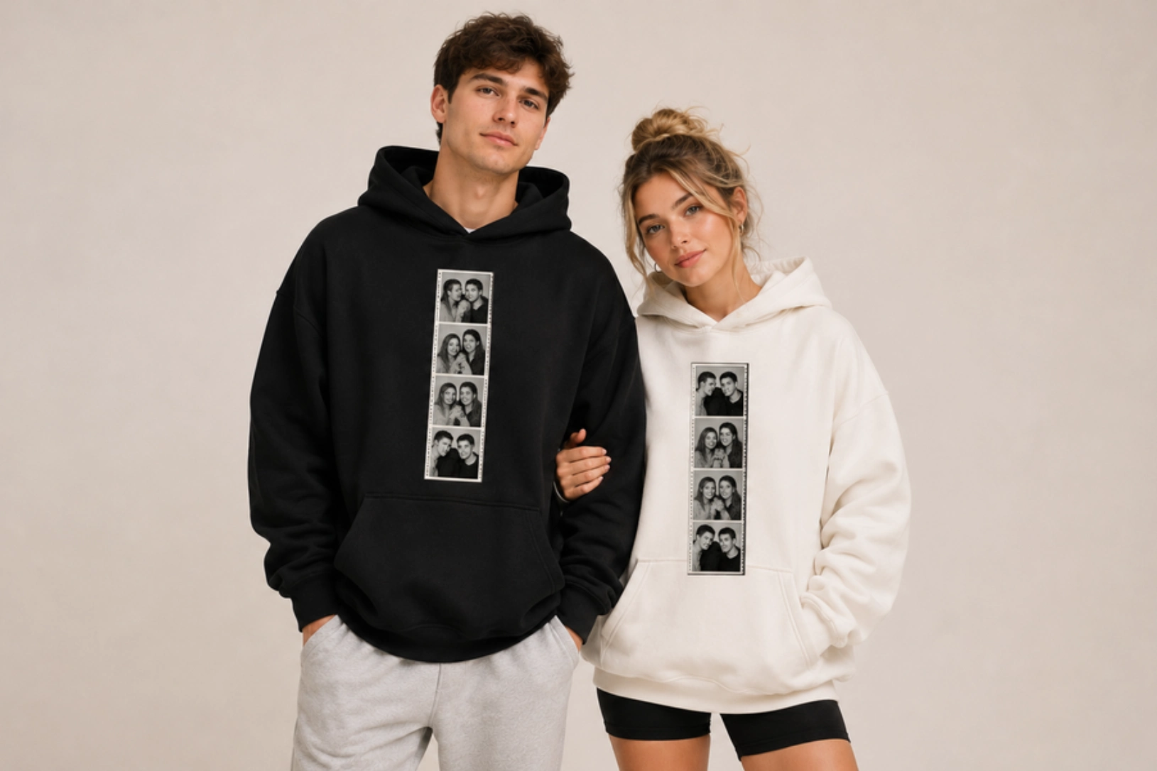 Vertical Photo Strip Hoodies