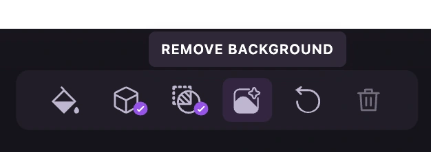 Selected artwork with the Remove Background control in Mock It