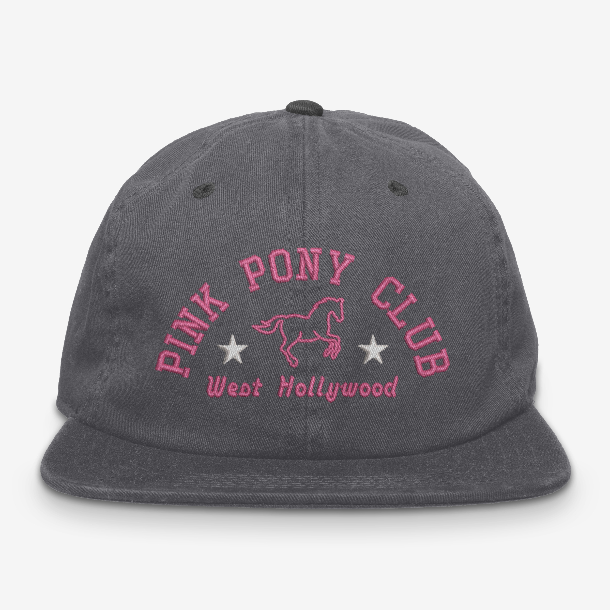 Gray baseball cap with 'Pink Pony Club' and horse logo.