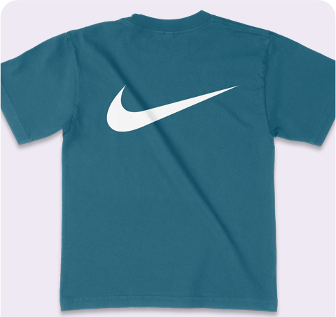 teal youth t-shirt with default white Nike design.