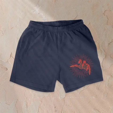 Dark Blue with hand print shorts image